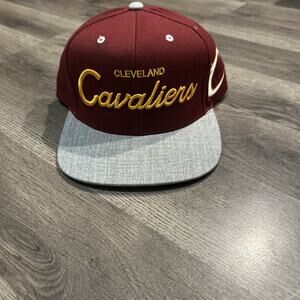 Mitchell & Ness Cleveland Cavaliers Maroon Gold Grey Adjustable Snapback Cap Hat